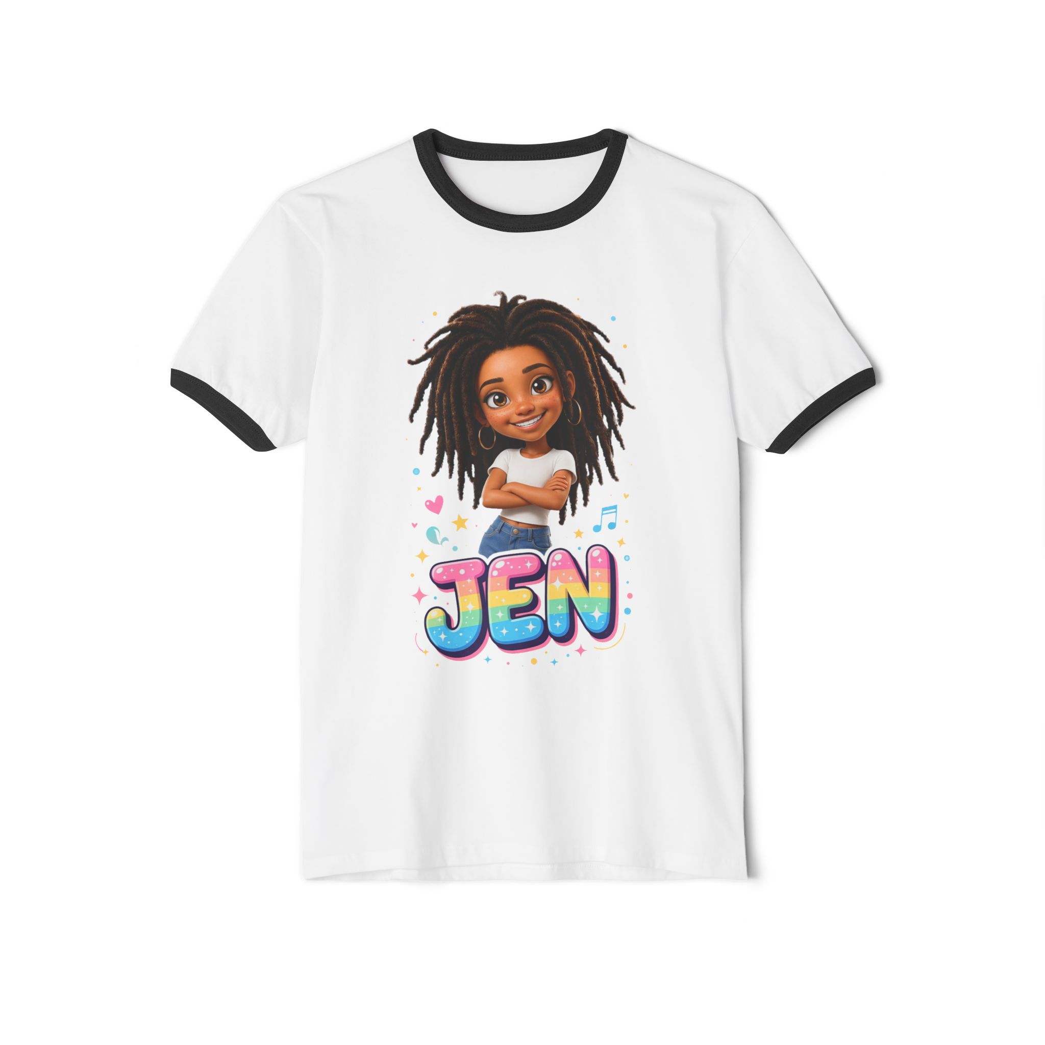 Jen - Unisex Cotton Ringer T-Shirt - Image 1