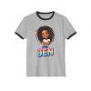 Jen - Unisex Cotton Ringer T-Shirt - Thumbnail Image 3