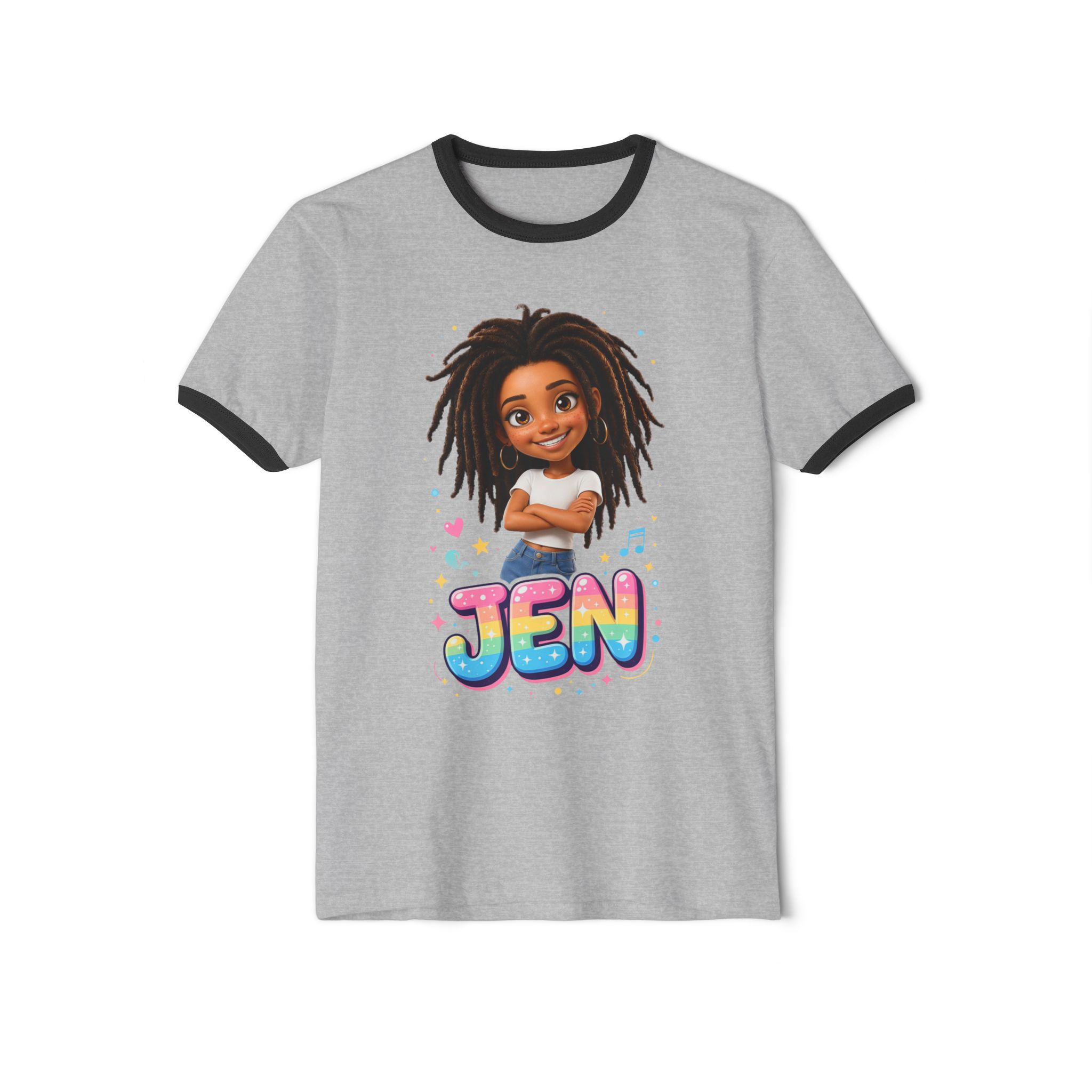 Jen - Unisex Cotton Ringer T-Shirt - Image 3