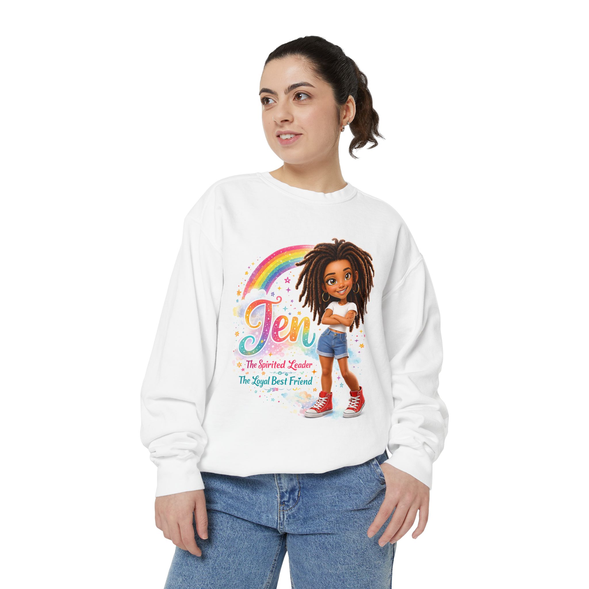 Jen - Unisex Garment-Dyed Sweatshirt - Image 2